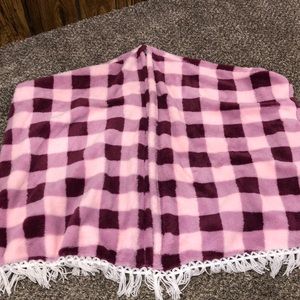 Burgundy & Pink Poncho